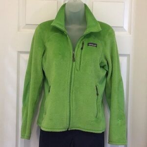 Patagonia R2 Alpine Climbing Full Zip Fuzzy Jacket Neon Green Small